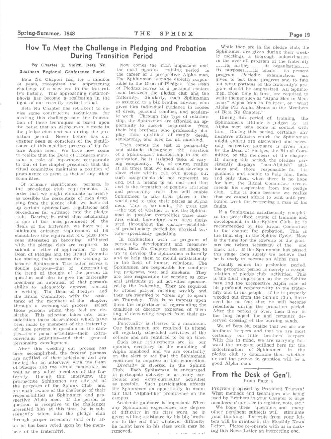 The SPHINX | Spring/Summer 1948 | Volume 34 | Number 2