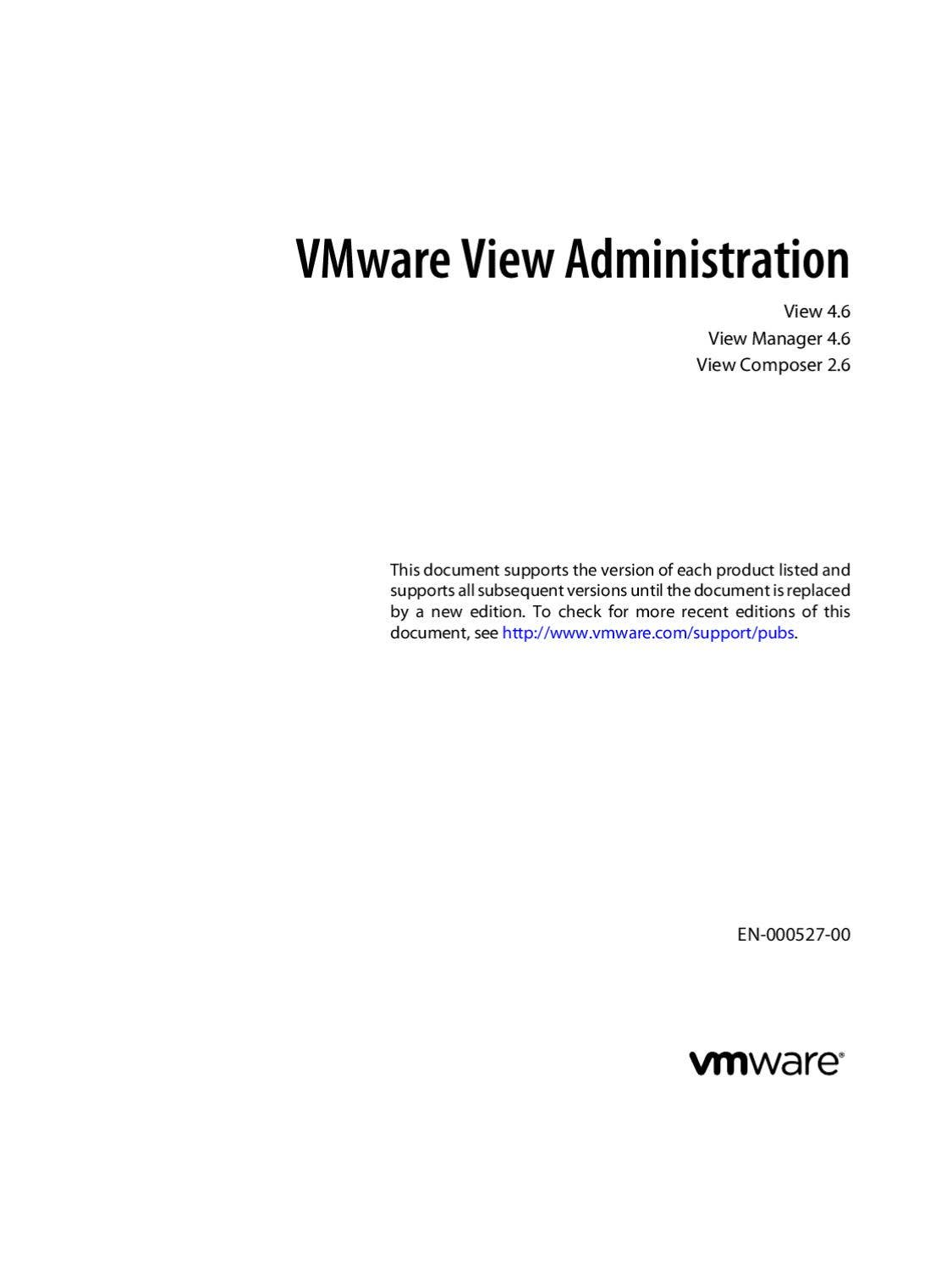 VMWare View 4.6 Administration Guide by Smith Engineering at Queen's ...