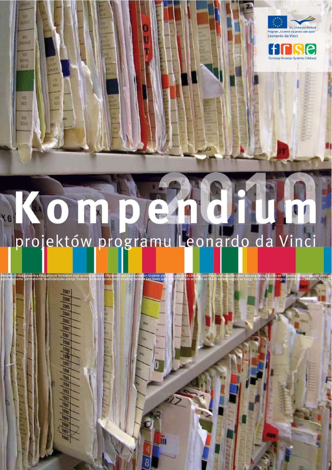 Kompendium Projektów Programu Leonardo Da Vinci 2010 By Fundacja