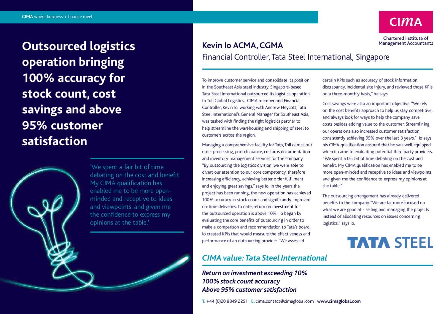 Tata Steel case study by Chartered Institute of Management Accountants ...