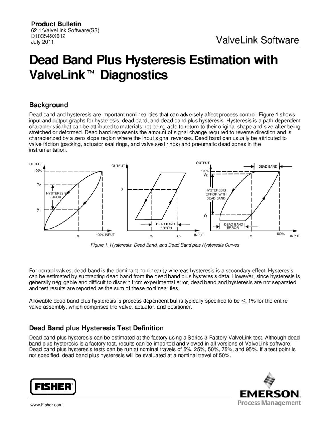 ValveLink Software DeadBand Plus Hysteresis Estmtn July 2011 by RMC