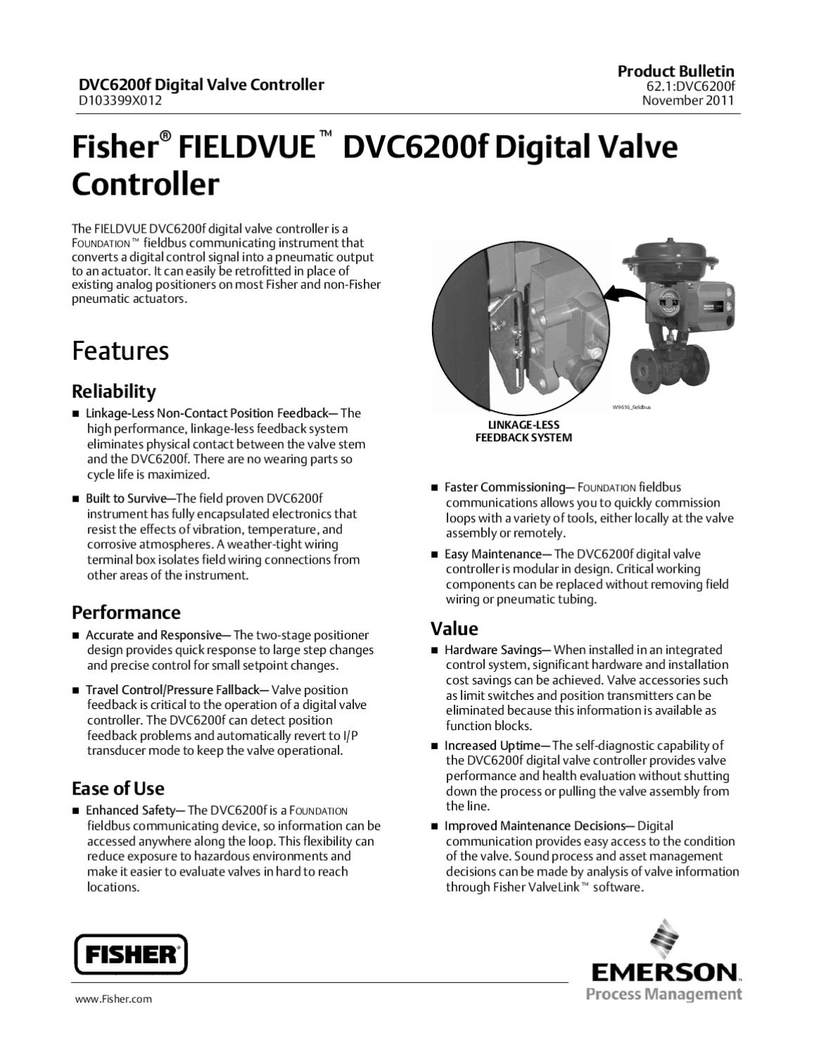 DVC6200f Bulletin Nov 2011 by RMC Process Controls & Filtration, LLC