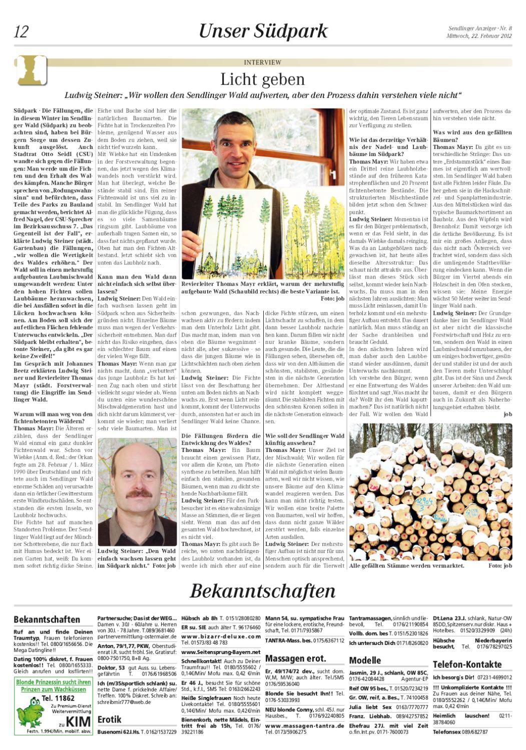 bekanntschaften sendlinger anzeiger
