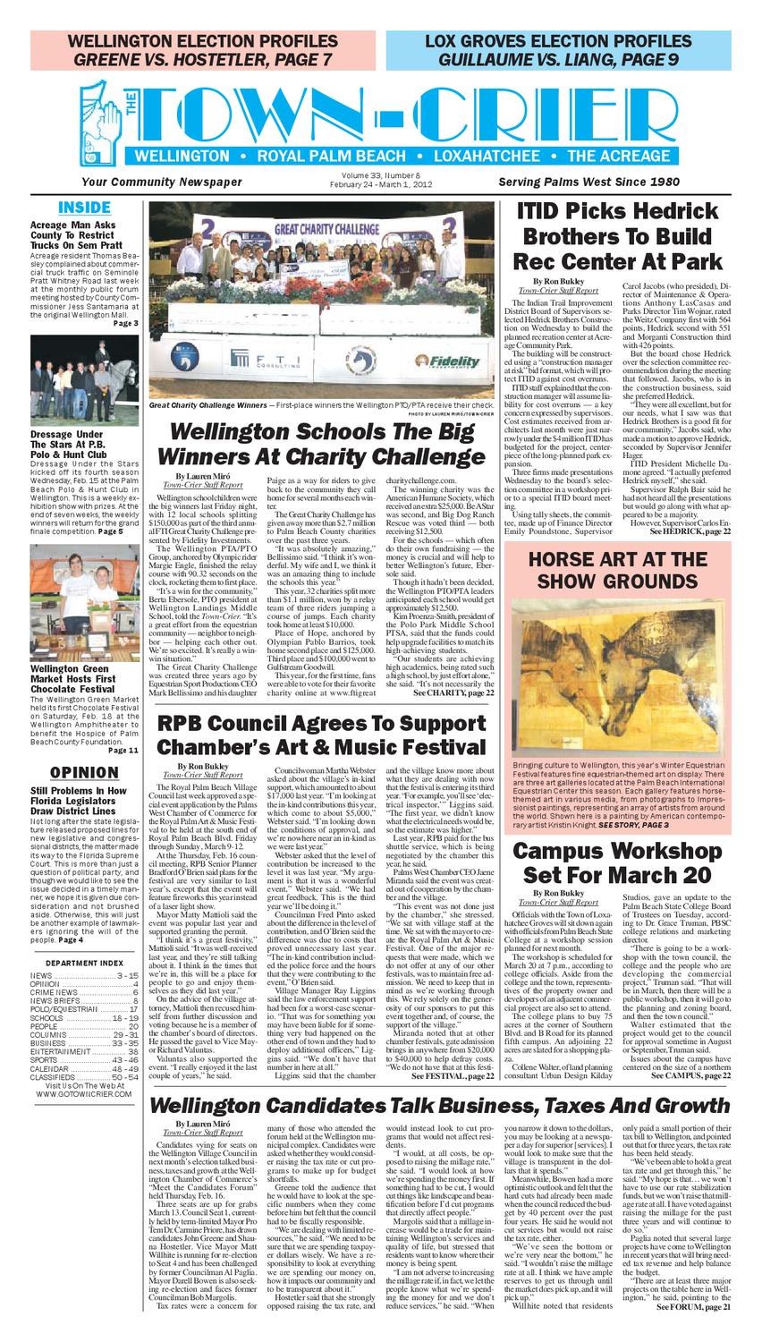 TownCrier Newspaper February 24, 2012 by Wellington The Magazine LLC