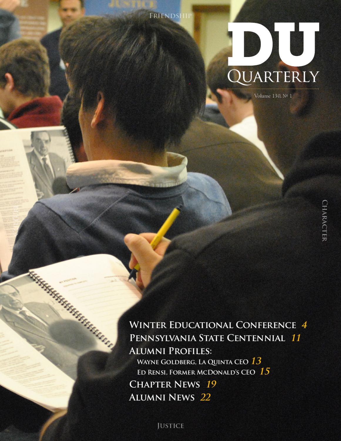 DU Quarterly Volume 130, No. 1 by Delta Upsilon Issuu