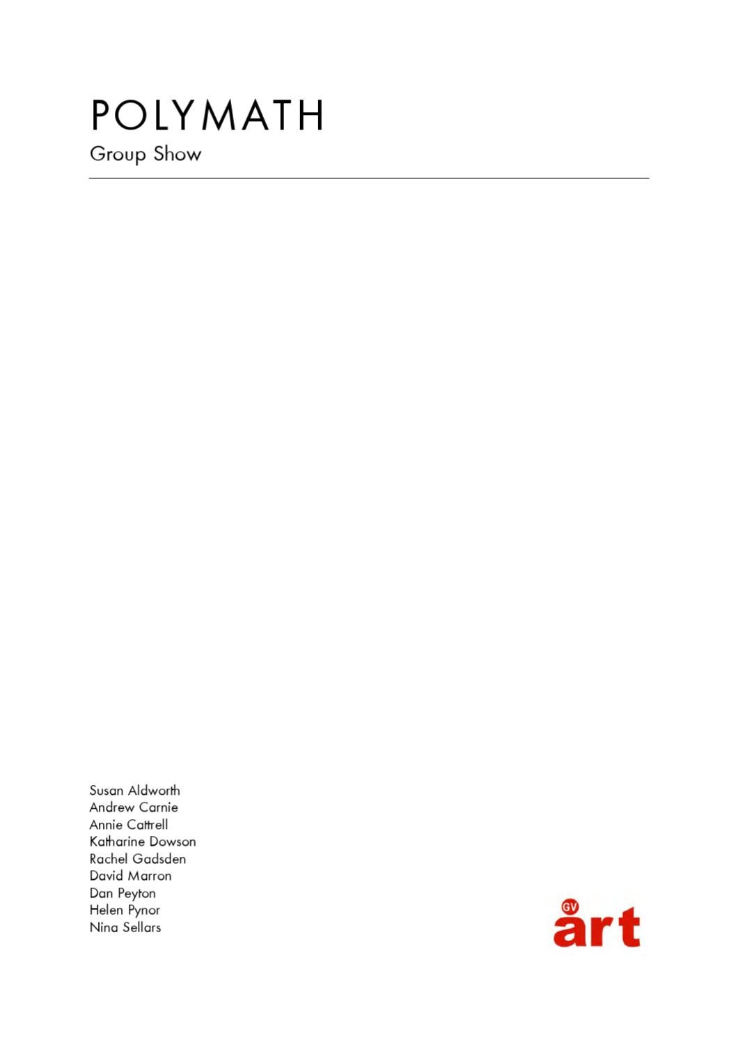 GV Art Polymath Catalogue by GV Art Issuu