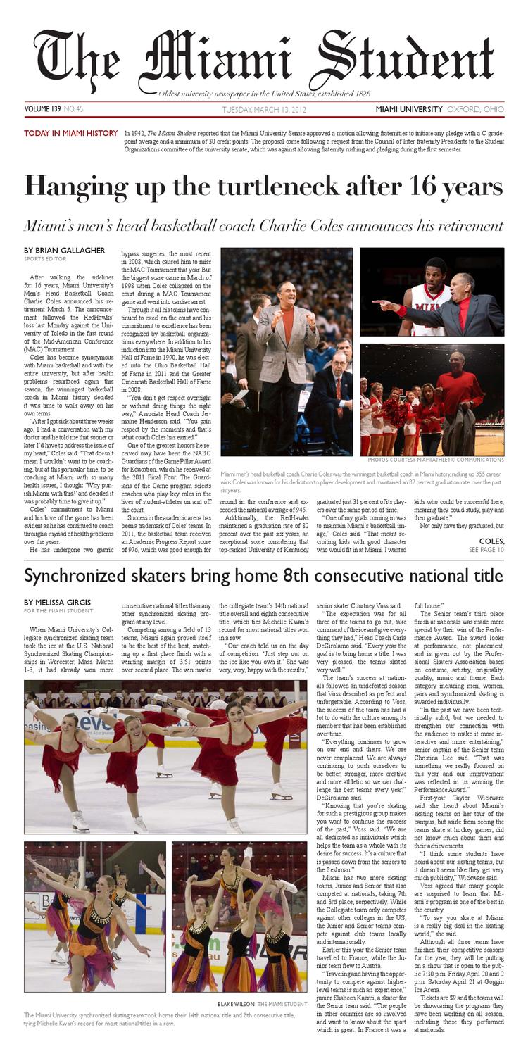 March 13 2012 The Miami Student By The Miami Student Issuu