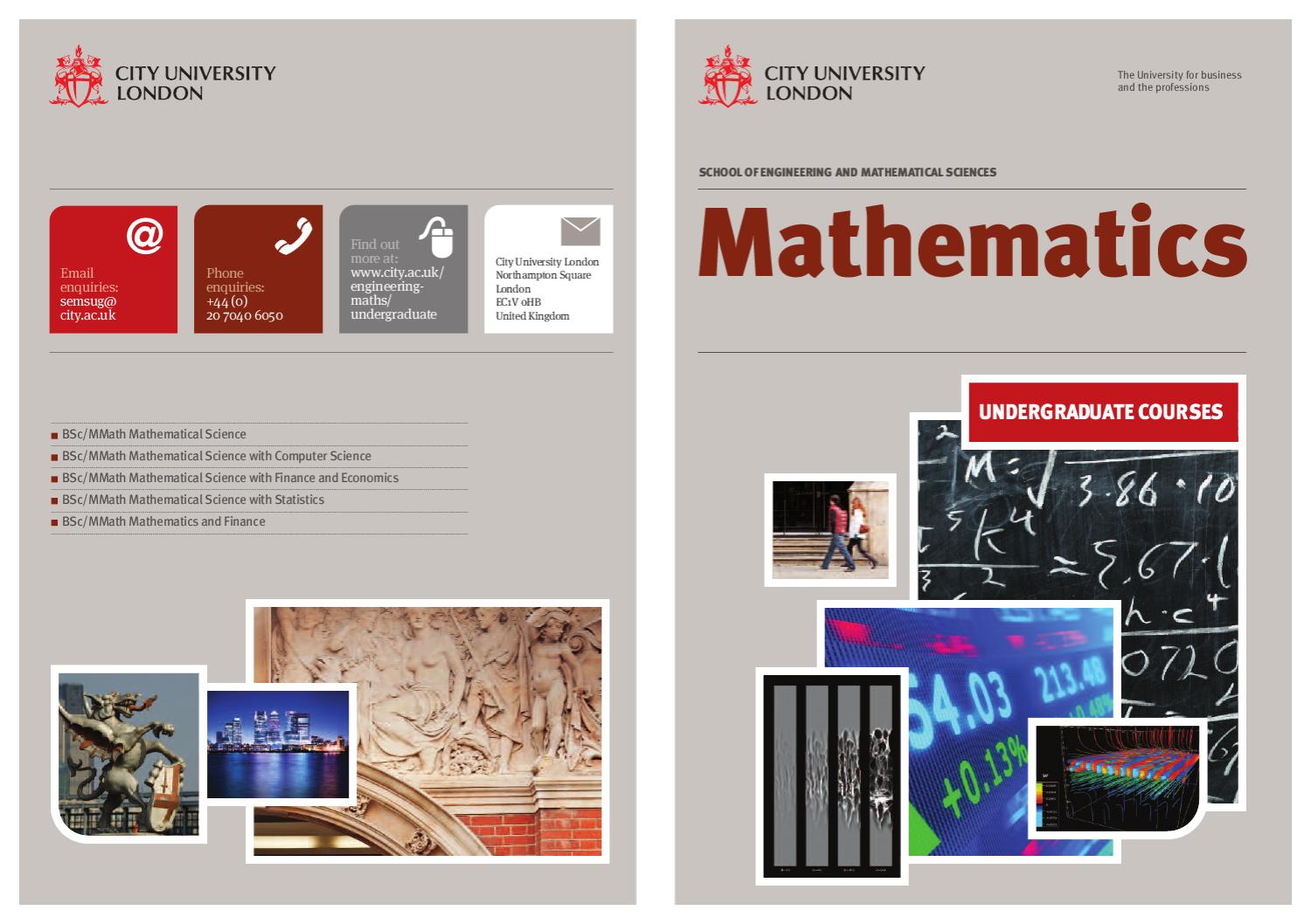 Mathematics Undergraduate Brochure by City, University of London Issuu