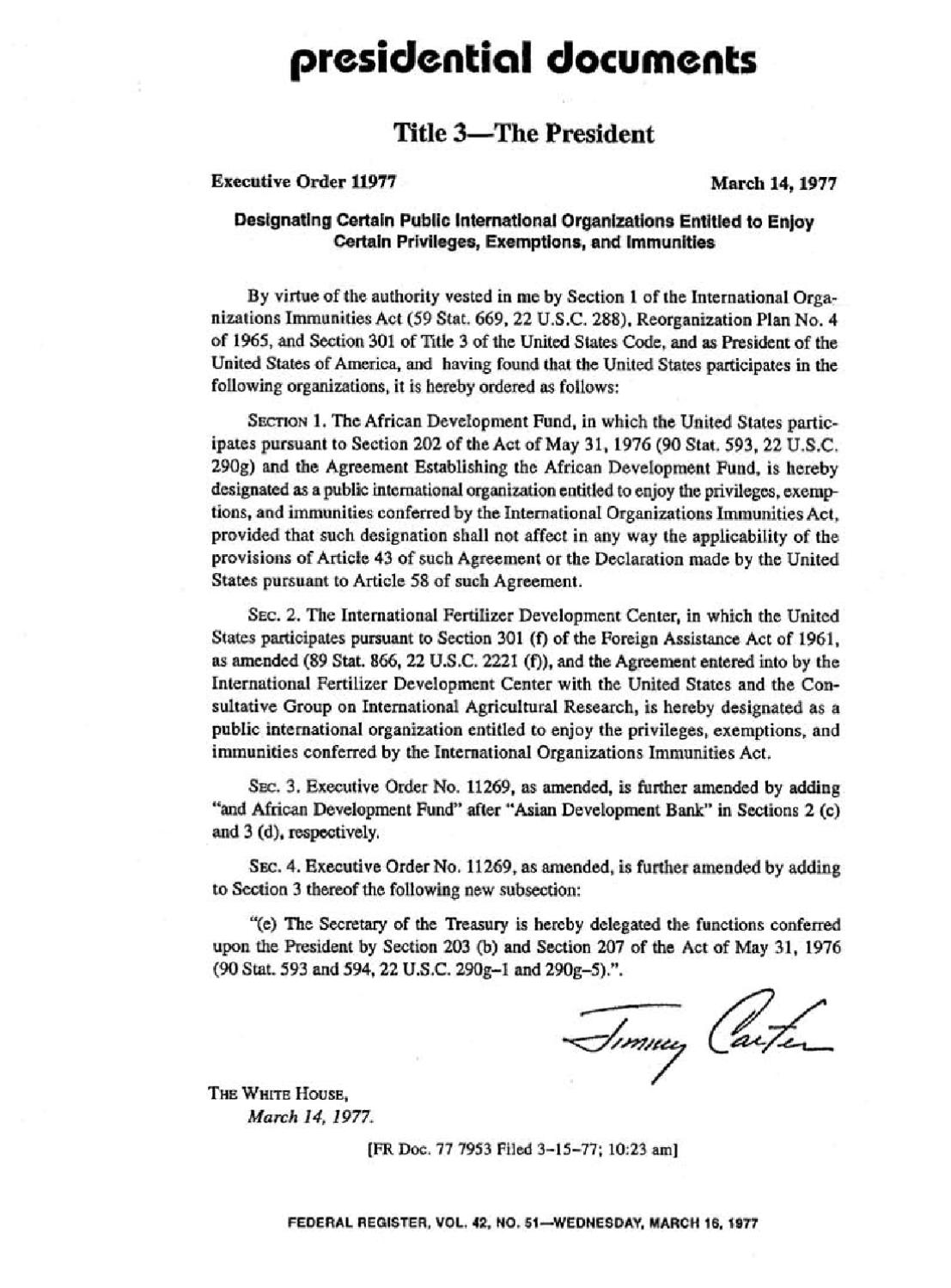 Executive Order 11977 March 14, 1977 by IFDC Issuu