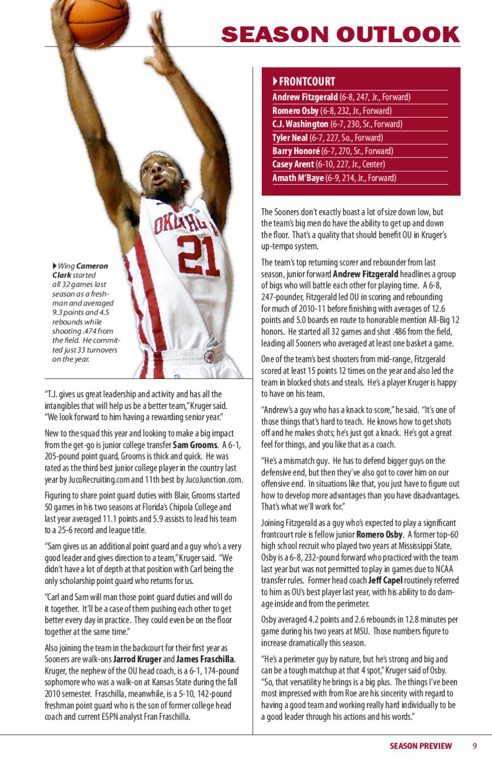 201112 OU Men's Basketball Media Guide by OU Athletics Issuu
