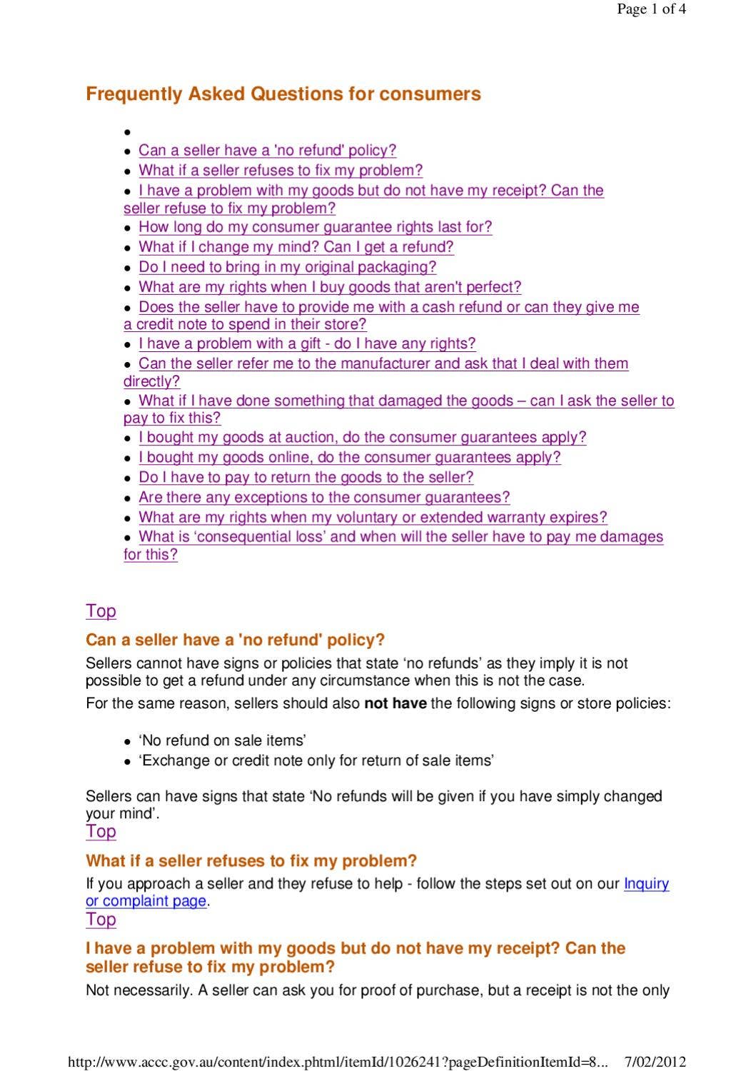 Consumer Rights Accc ACCC Consumer Rights by Associated Retailers Ltd - Issuu