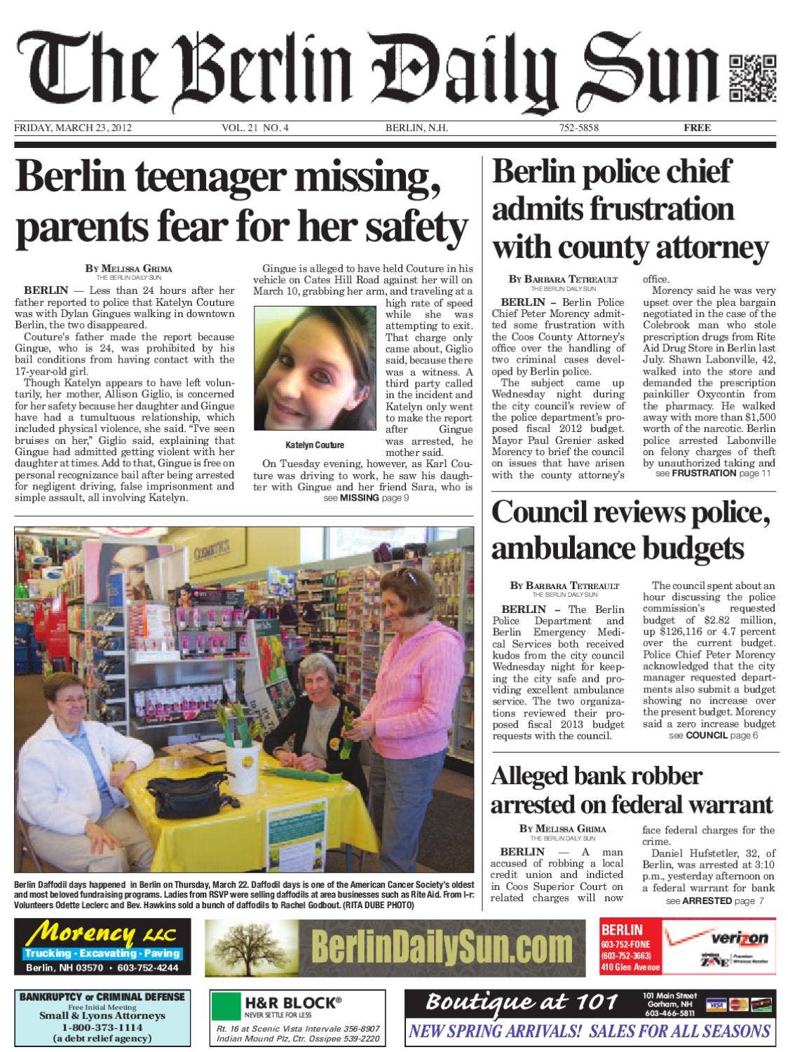 The Berlin Daily Sun, Friday, March 23, 2012 by Daily Sun - Issuu