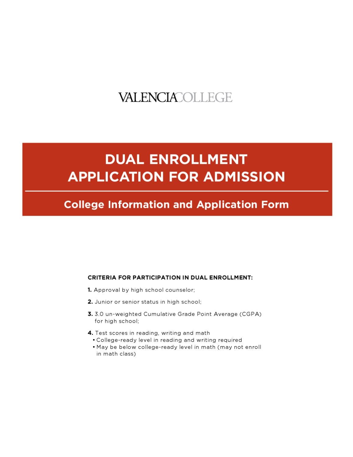valencia college admissions