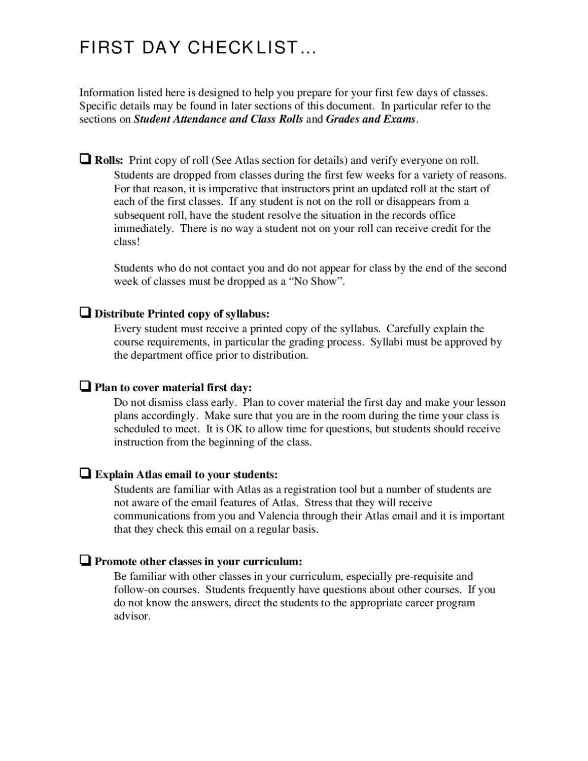First Day Useful Information.pdf /FirstDayChecklist by Valencia College - Issuu