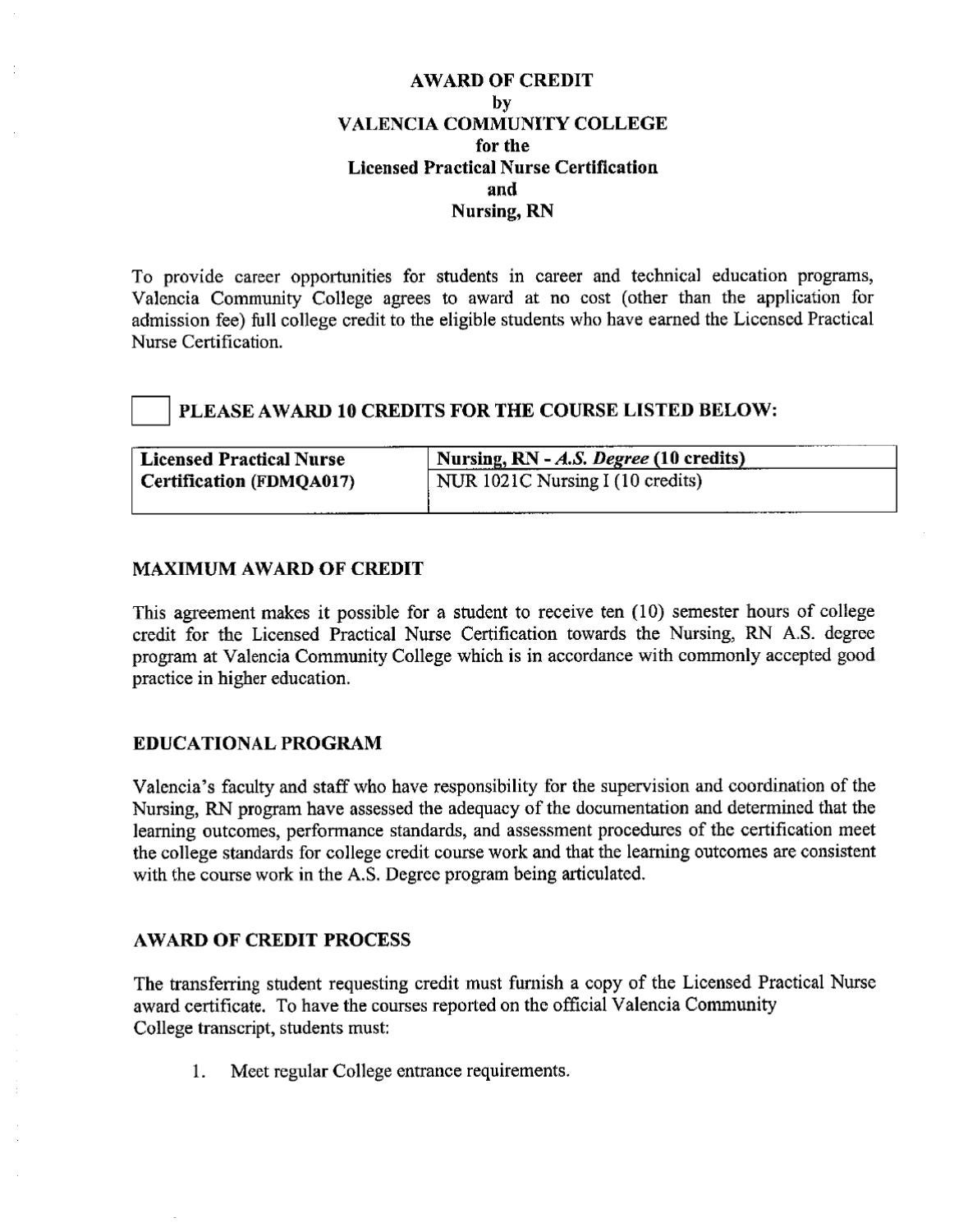 Valencia Prerequisites Chart.pdf /Nursing-LicensedPracticalNursing-S by Valencia College - Issuu