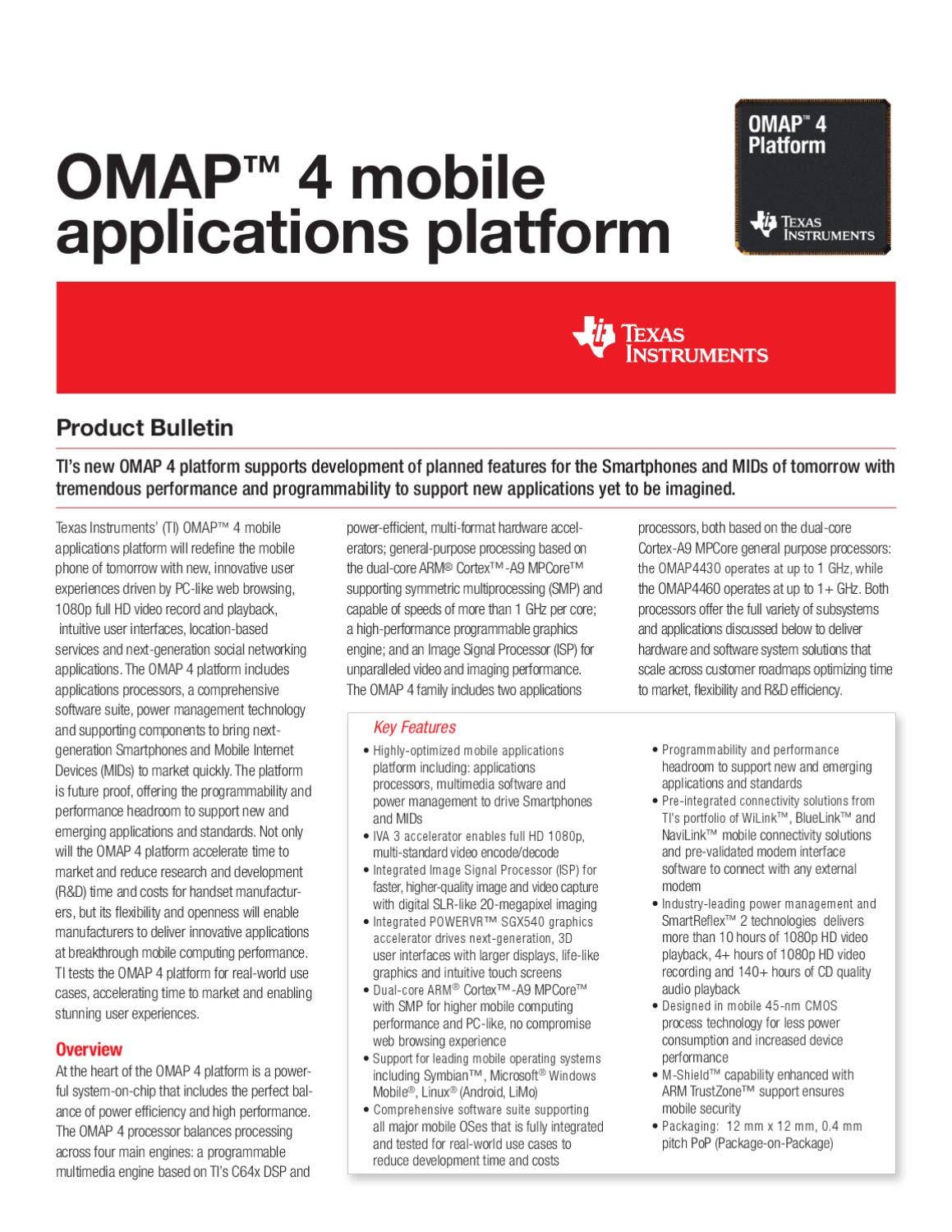Texas Instruments OMAP 4430 processor by Urandush Khurelbaatar - Issuu