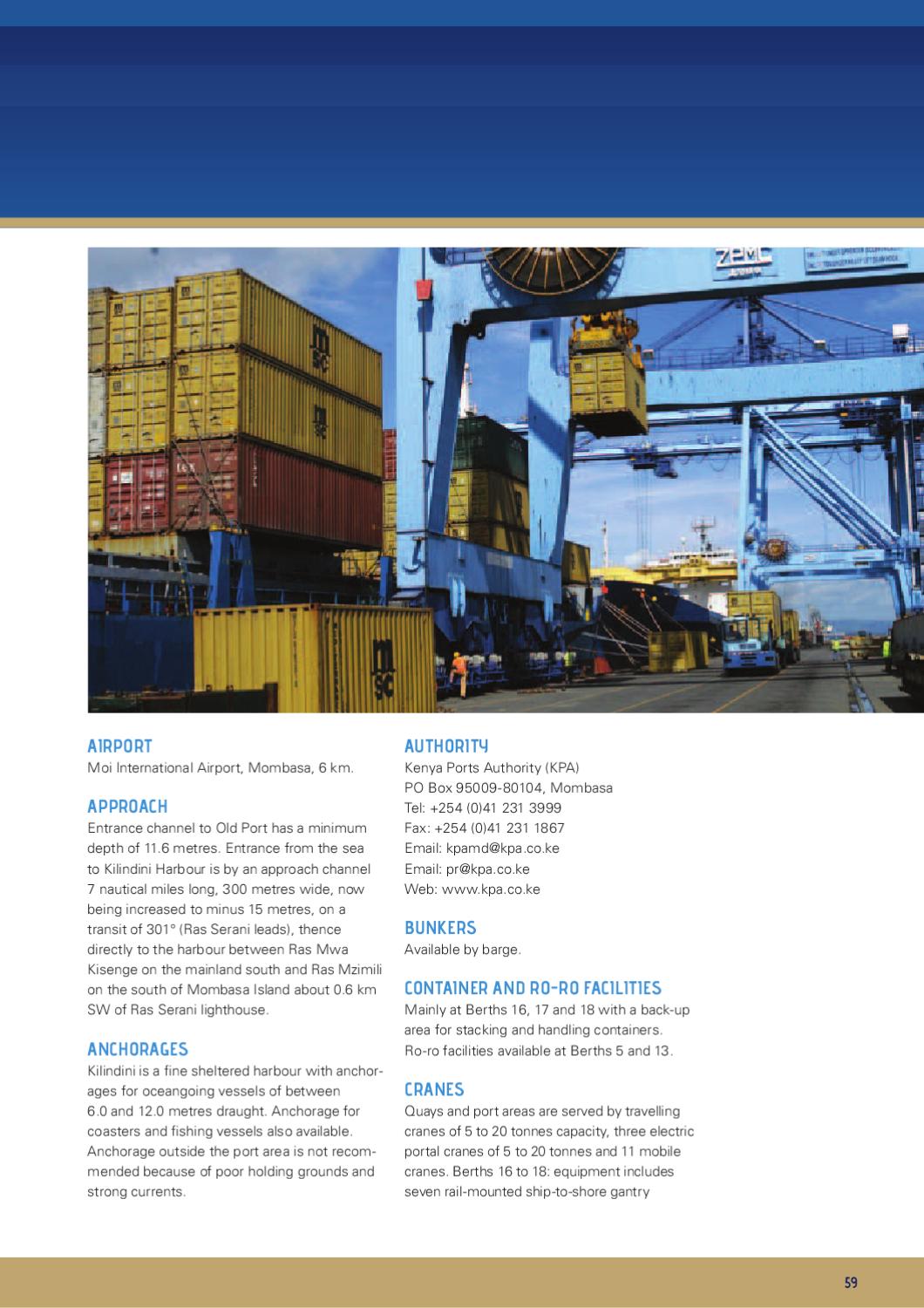 Kenya Port Handbook 201213 by Land & Marine Publications Ltd. Issuu