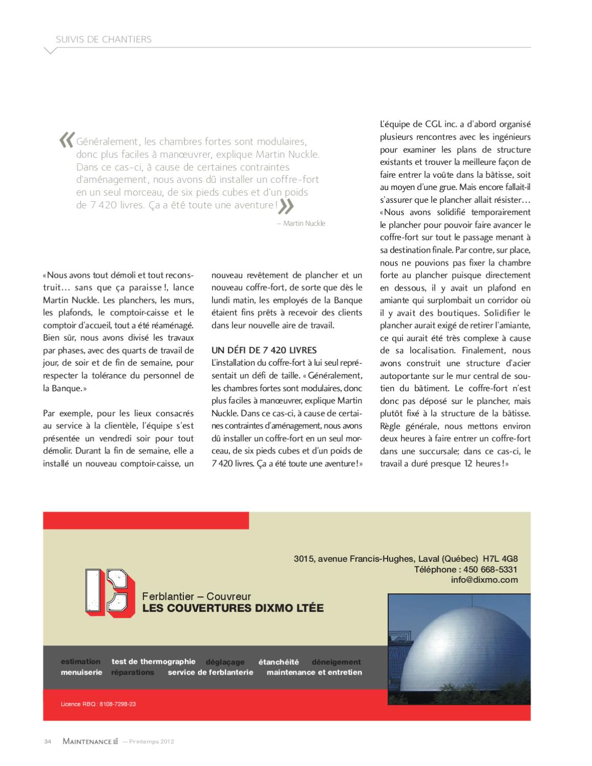 Magazine Maintenance vol. 2 no. 1 > Le magazine des gestionnaires de