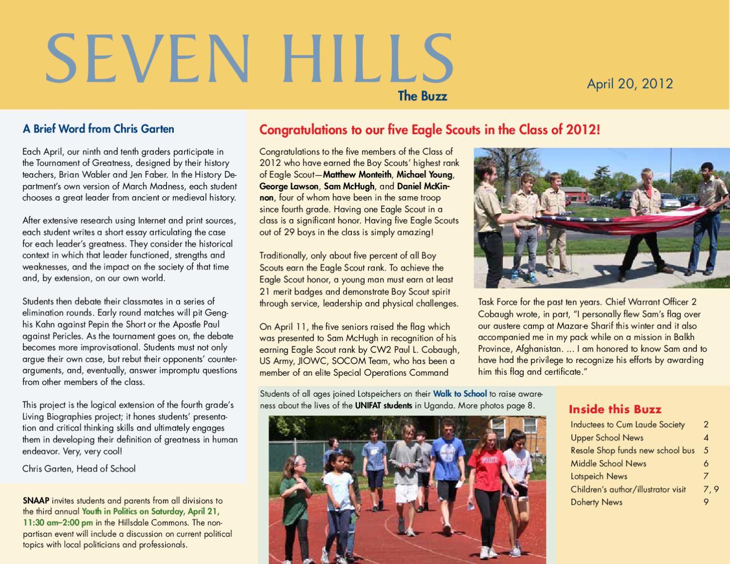 Seven Hills Buzz For April 20 2012 By The Seven Hills School Issuu