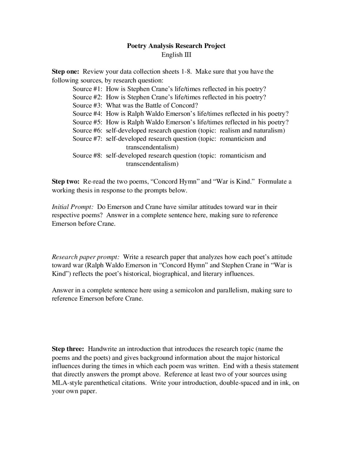 Poetry Analysis Research Project By Hc Communications Issuu