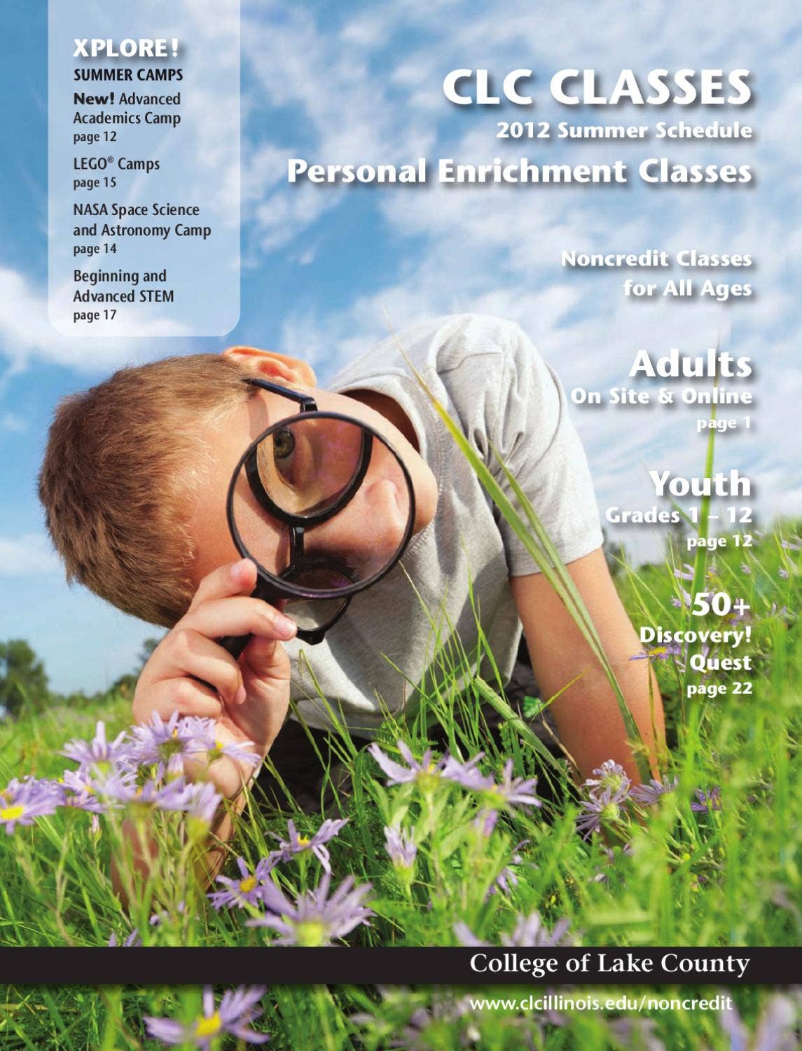 College of Lake County Summer 2012 Personal Enrichment Class Schedule