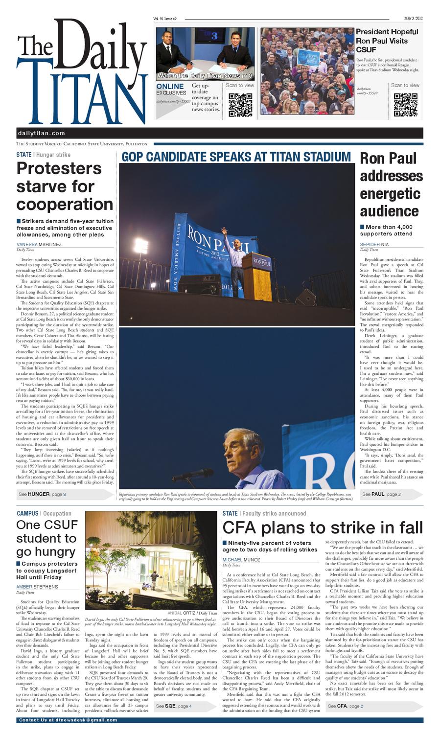 The Daily Titan May 3, 2012 by Daily Titan Issuu