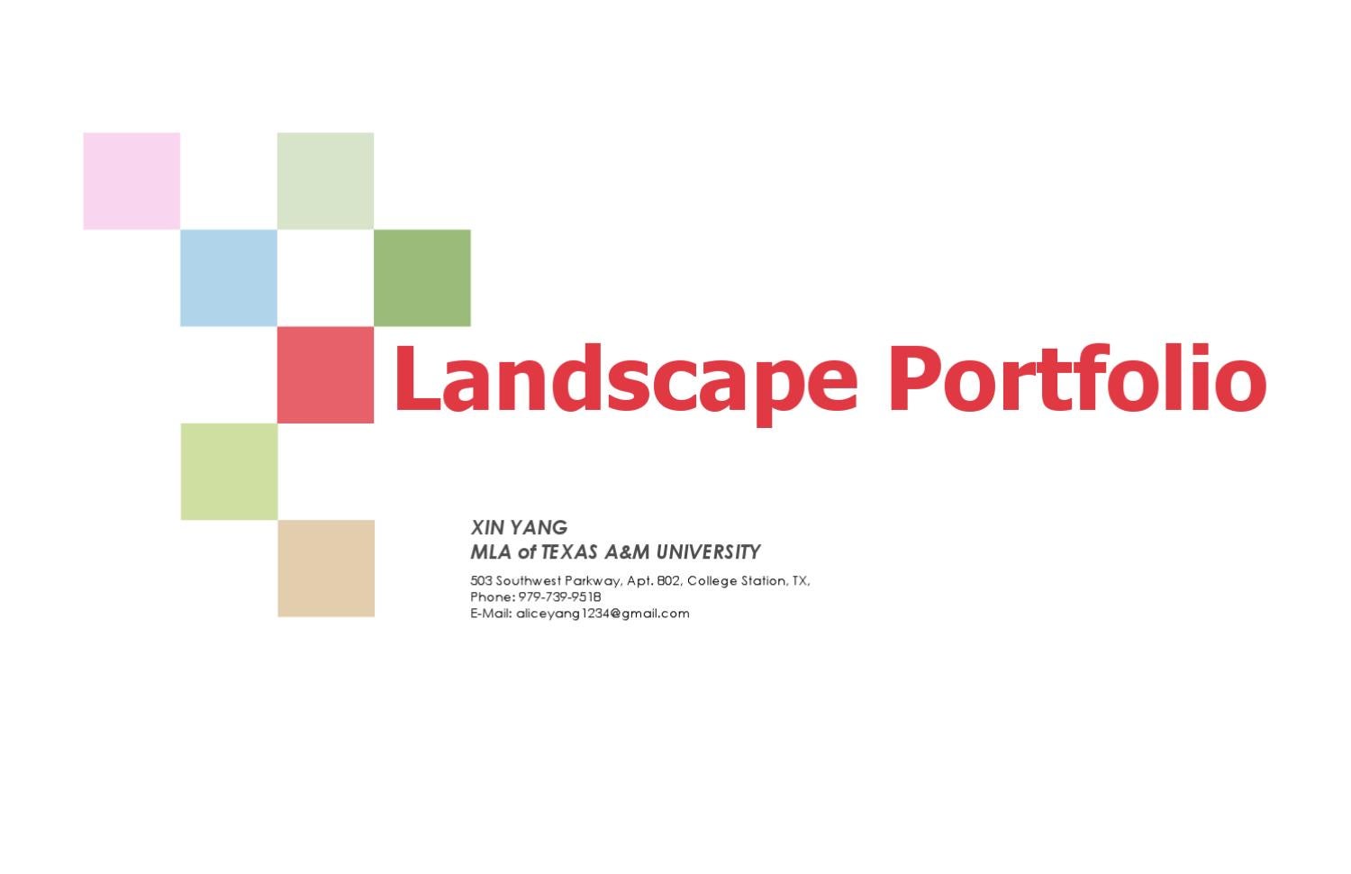 Landscape Portfolio by Xin Yang Issuu