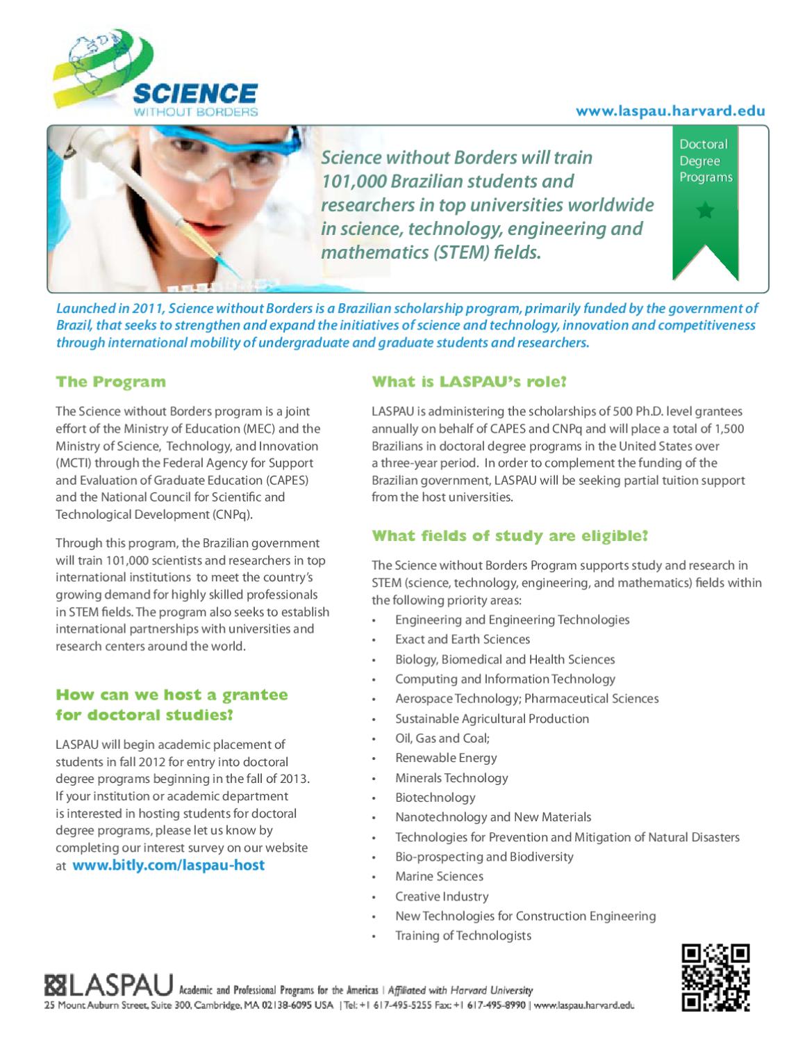 Science without Borders Information Sheet by LASPAU Issuu