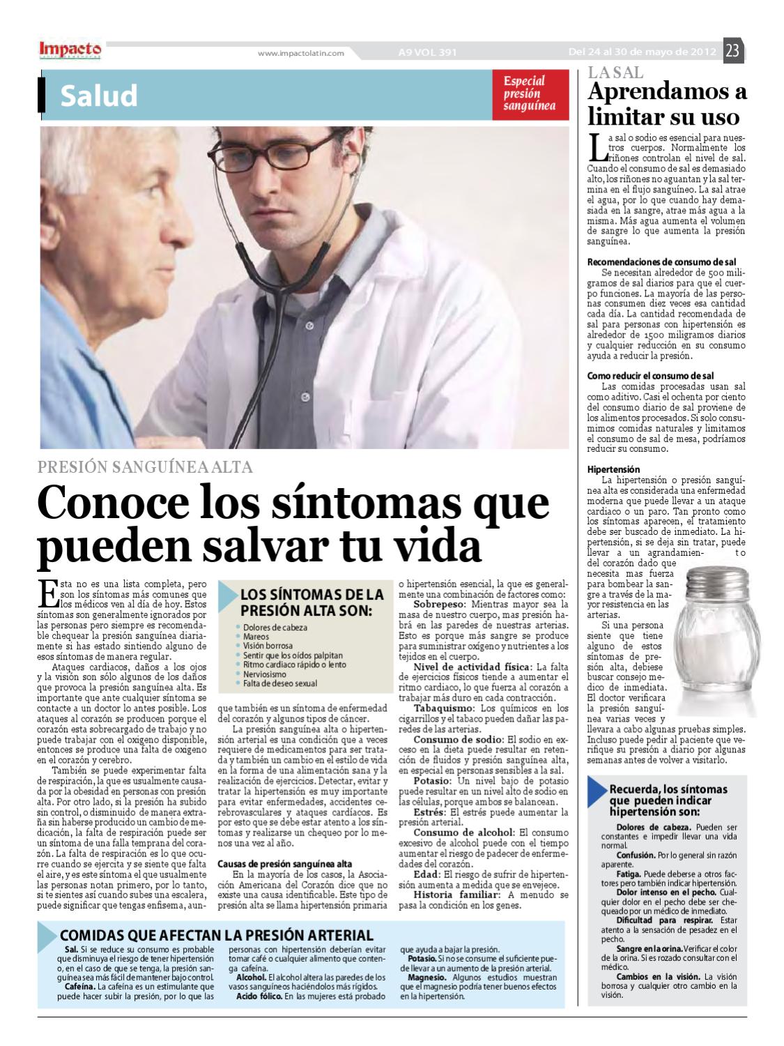 Presión arterial bajos niveles de sodio