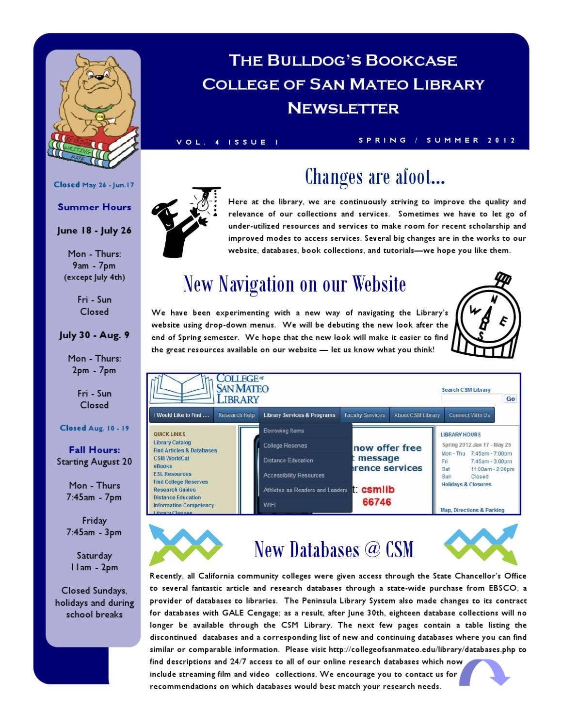 CSM Library Spring/Summer Newsletter 2012 by College of San Mateo - Issuu