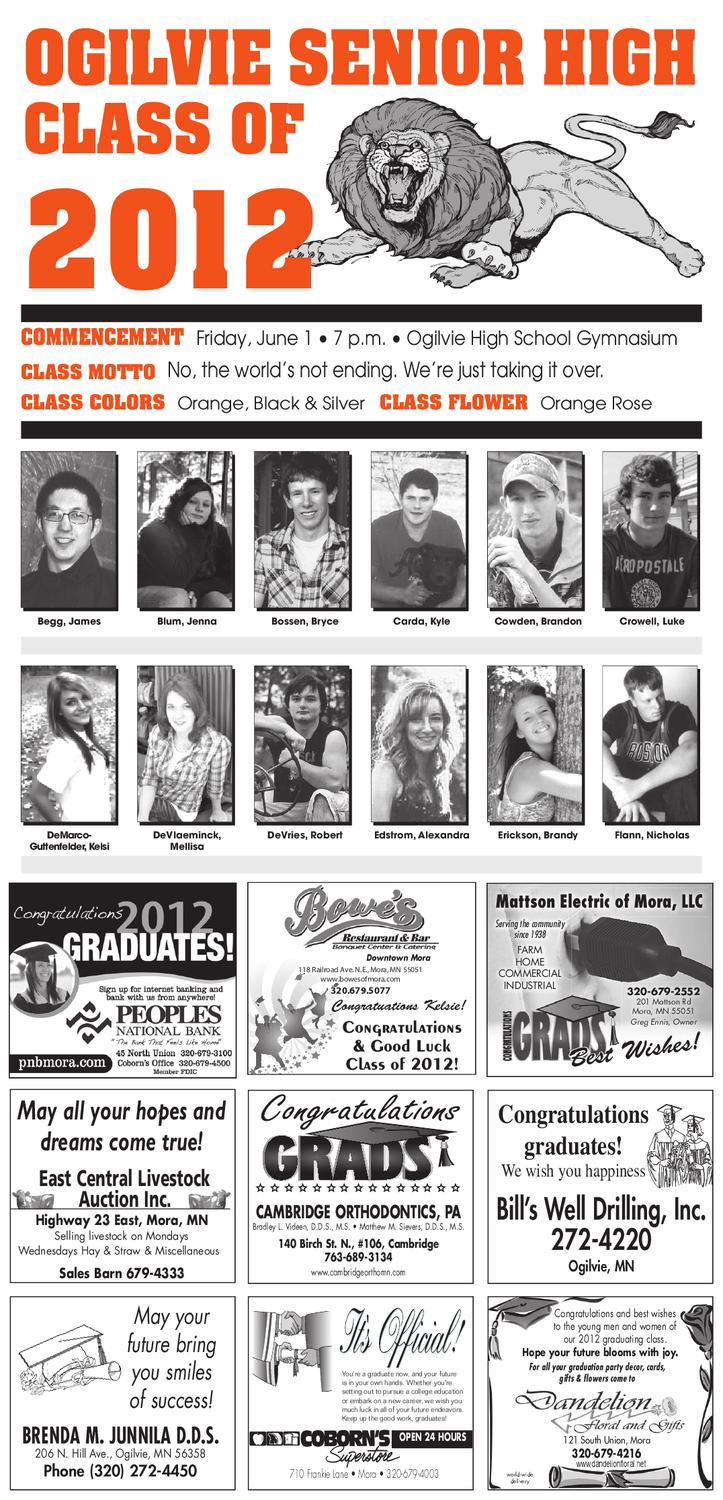 Ogilvie Graduates 2012 by Kanabec County Times/Pine City Pioneer Issuu