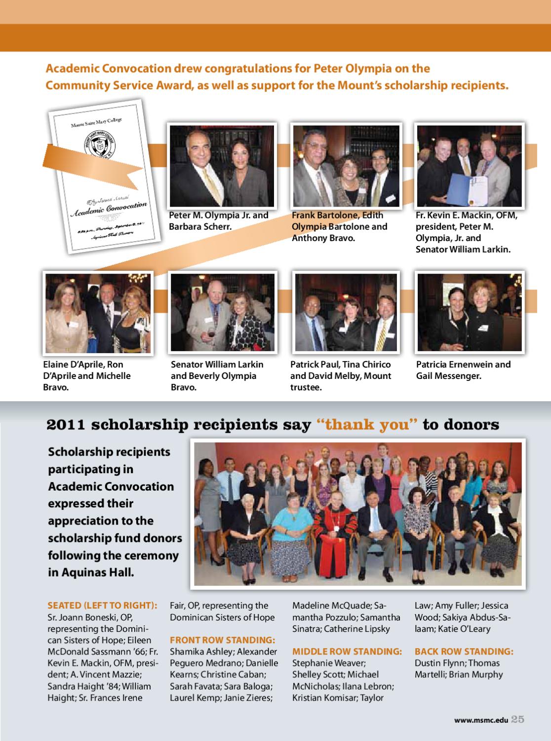 Mount Saint Mary College Magazine Spring 2012 By Mount Saint Mary 