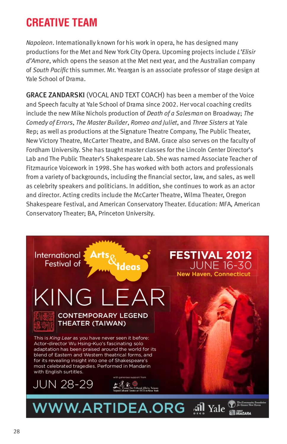 THE WINTER'S TALE by David Geffen School of Drama at Yale | Yale Repertory  Theatre - Issuu