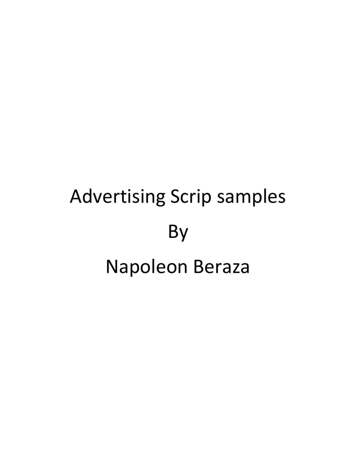 Advertising Script Samples by Napoleon Beraza - Issuu