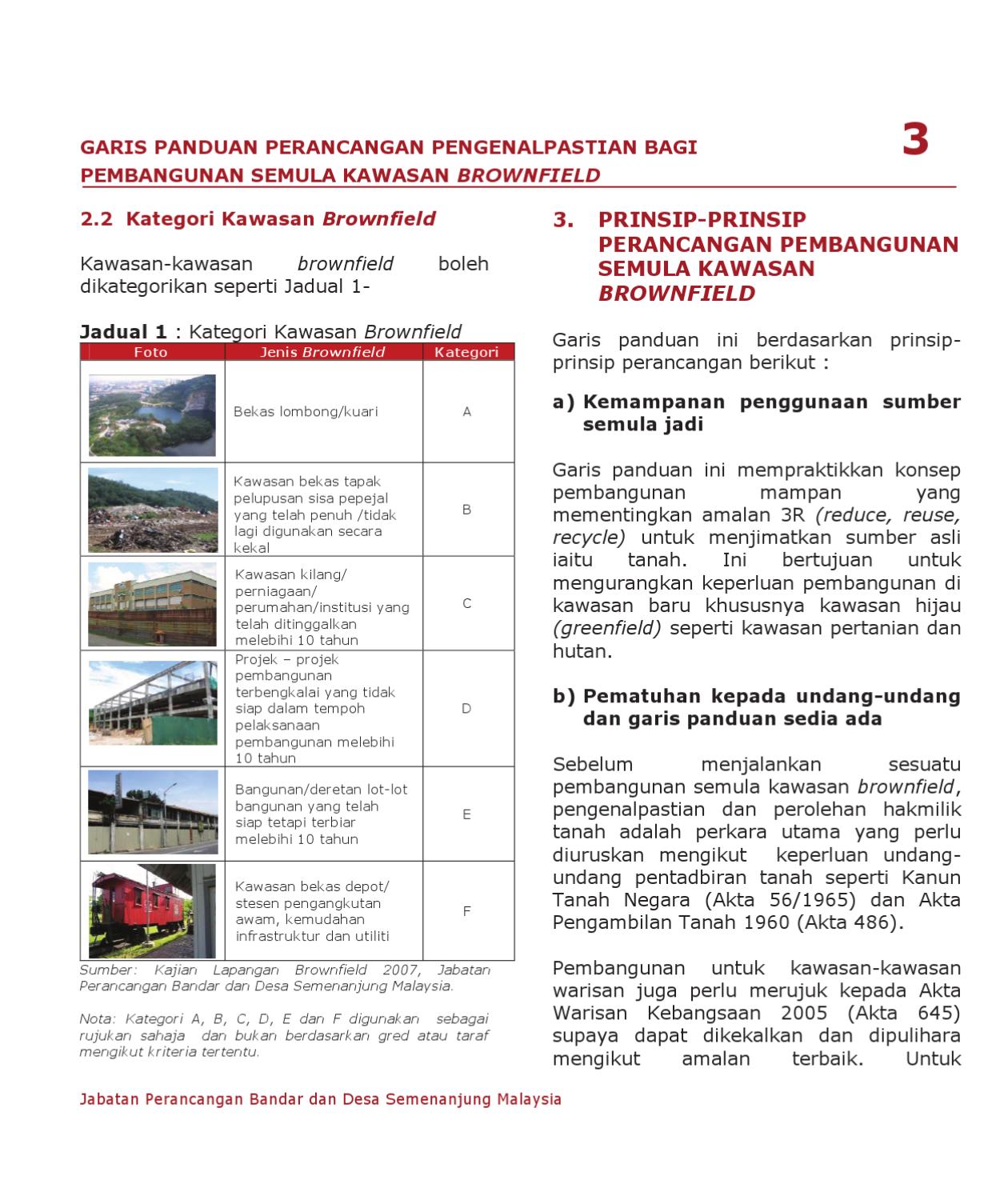 Garis Panduan Perancangan Pengenalpastian Bagi Pembangunan Semula