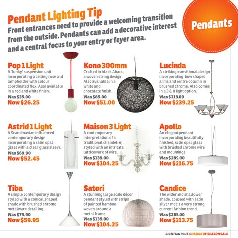 Lighting Plus Change of Season Sale 灯饰目录 第 9 页