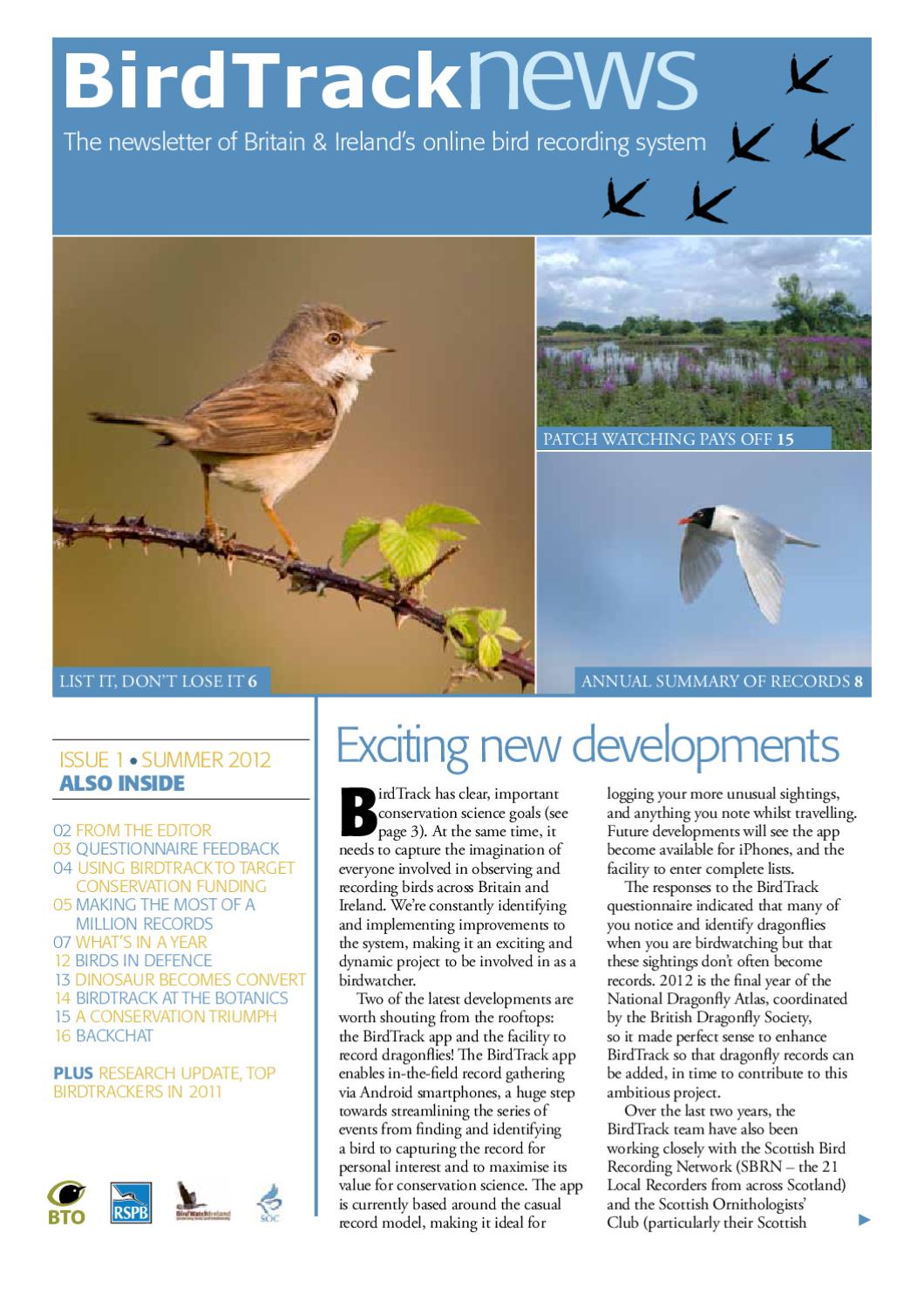 BirdTrack News issue 1 (Summer 2012) by British Trust for Ornithology ...