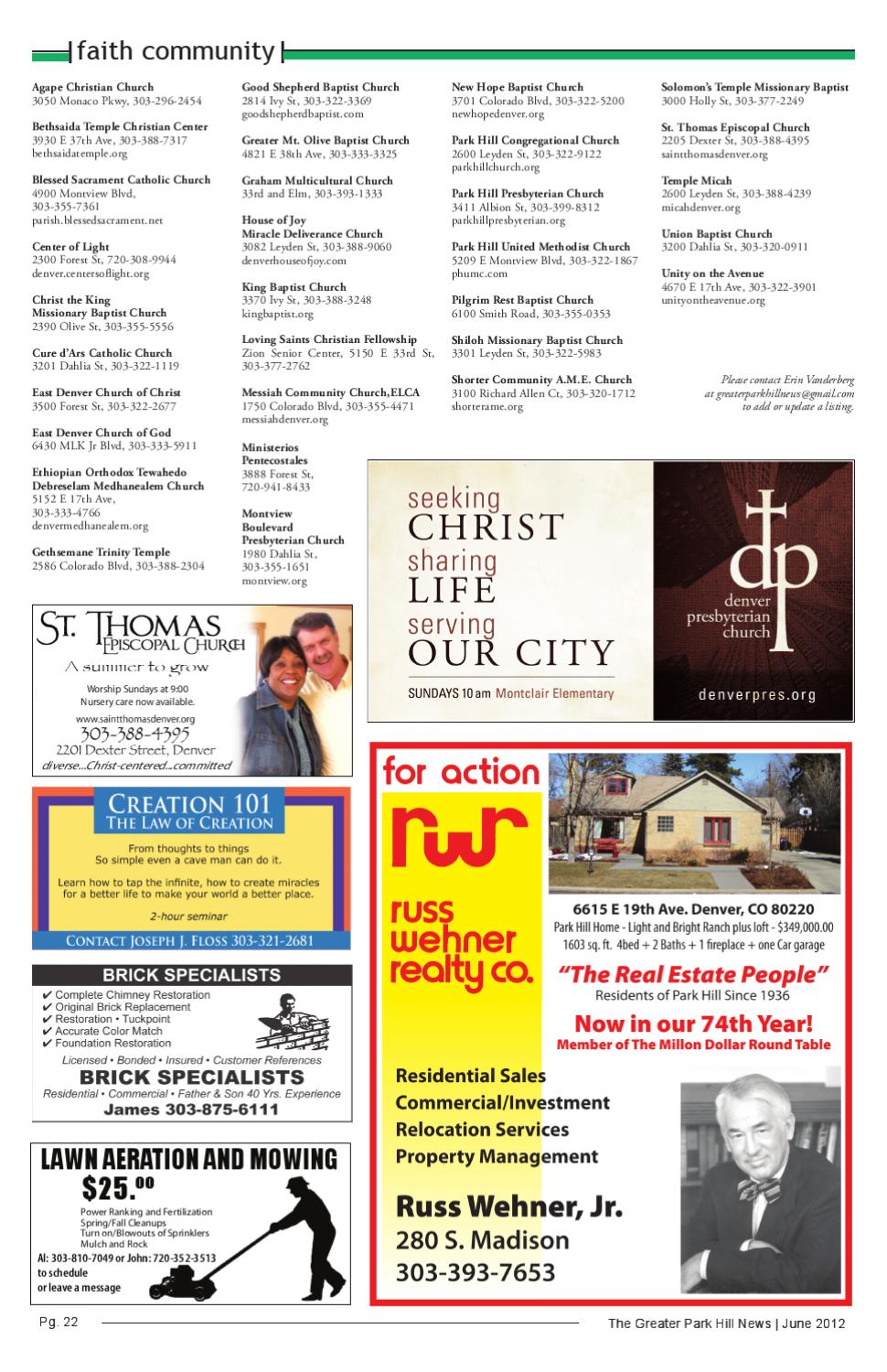2012 06 June Issue By Greater Park Hill News Issuu