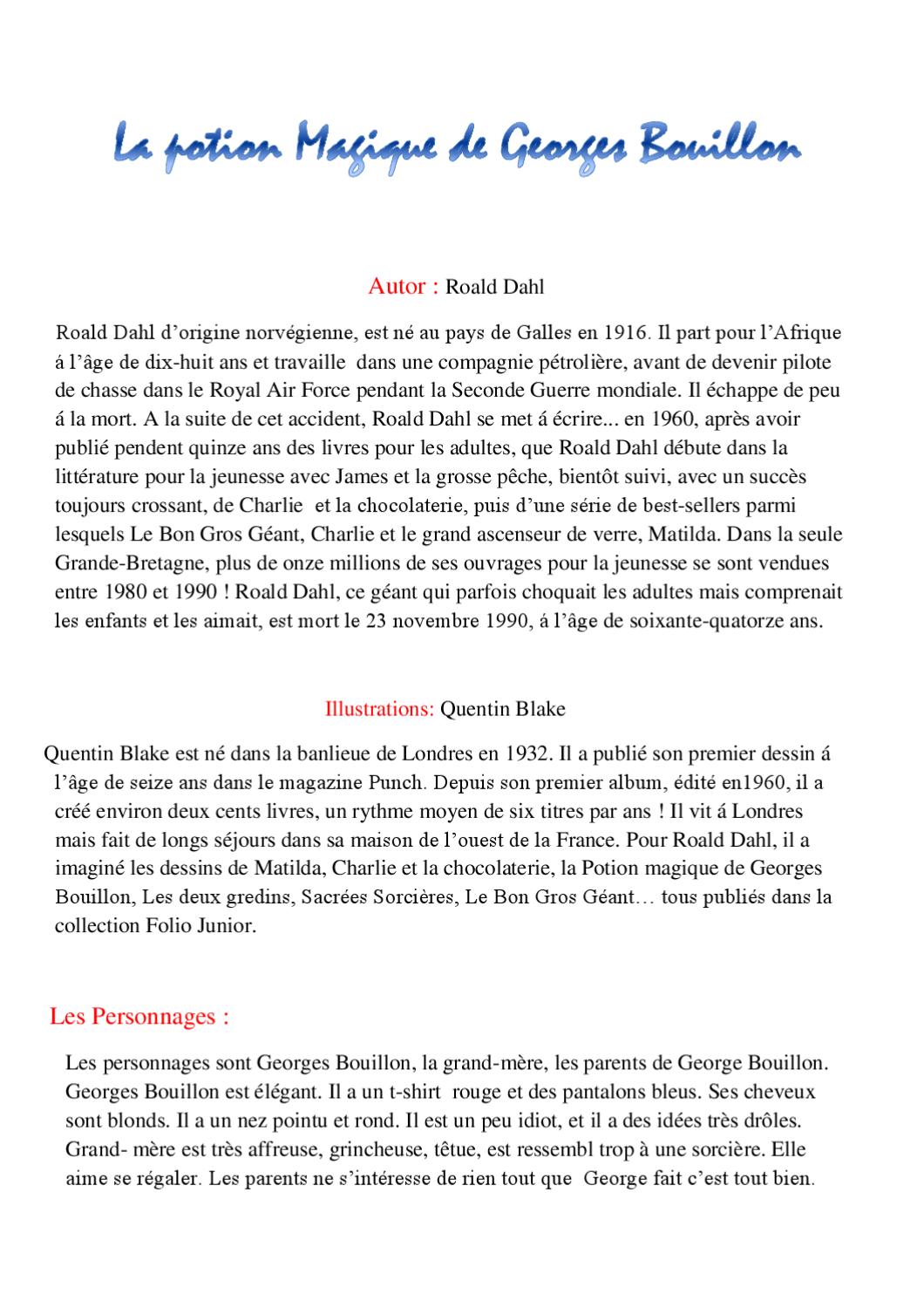 La Potion Magique De Georges Bouillon Tapuscrit Buch des Monats Juli (2012, Niederanven, Cycle 4) by Syrdallschoulen - Issuu