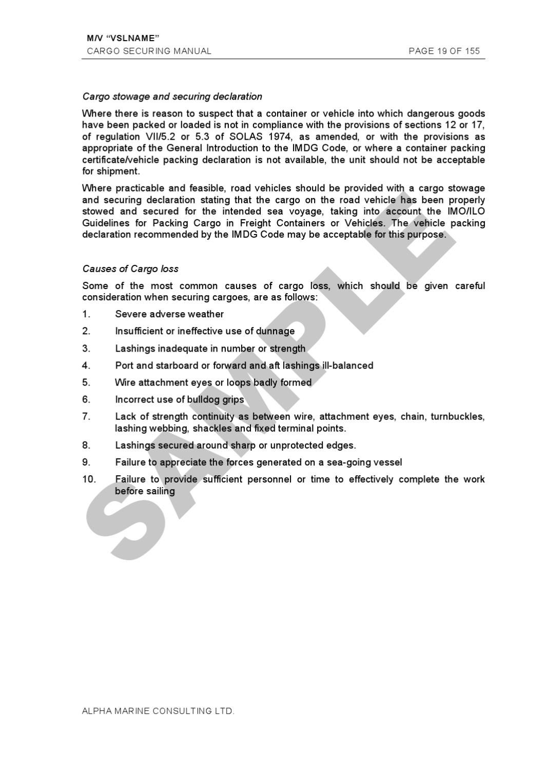 Cargo Securing Manuals (CSM) by Alpha Marine Consulting Ltd. Issuu
