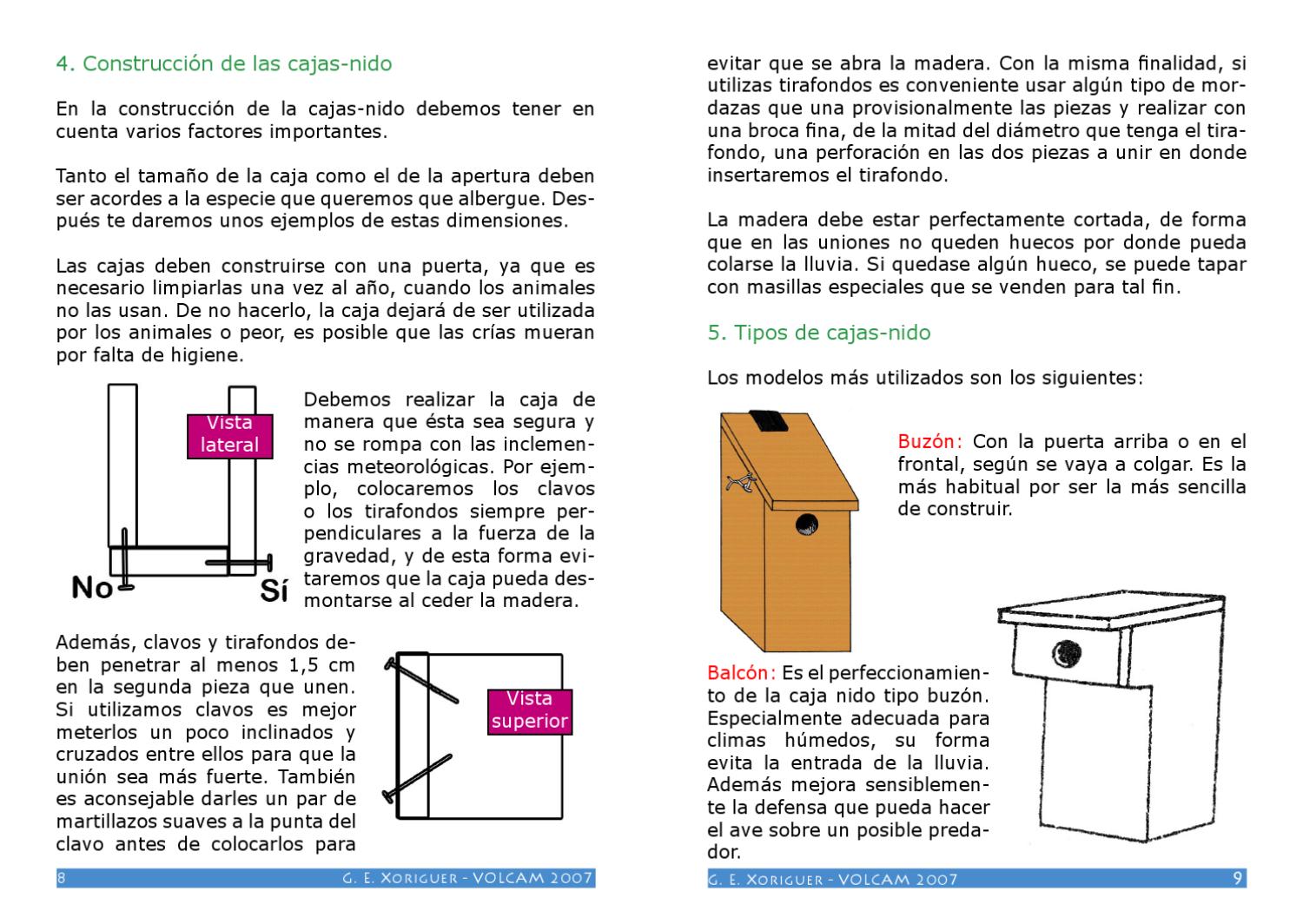 MANUAL PARA CONSTRUIR CAJAS NIDO by tekno roman - Issuu