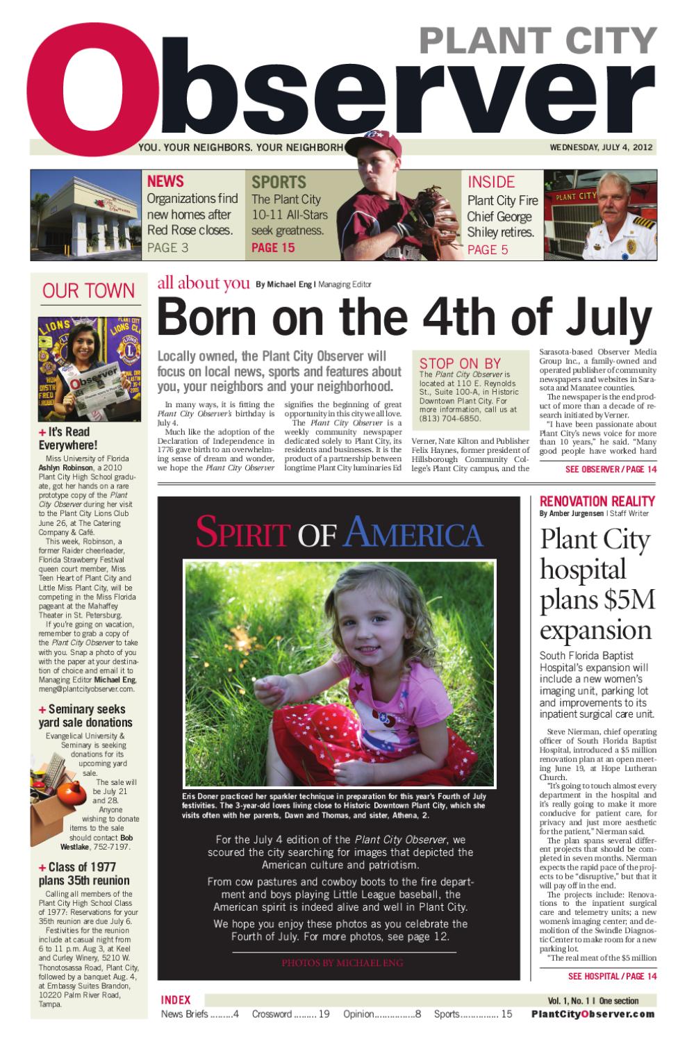 Plant City Observer 07.14.12 by The Observer Group Inc