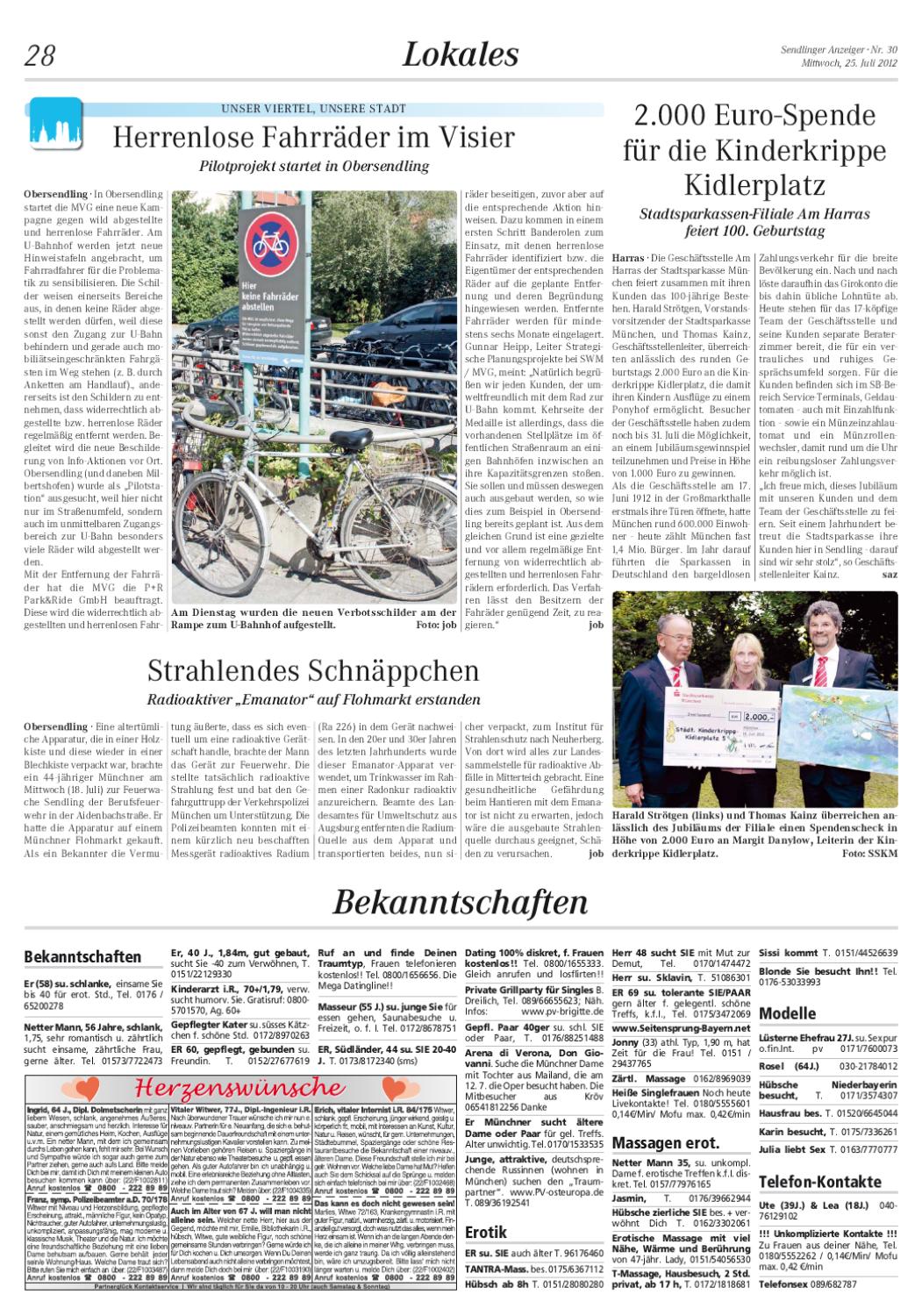 bekanntschaften sendlinger anzeiger