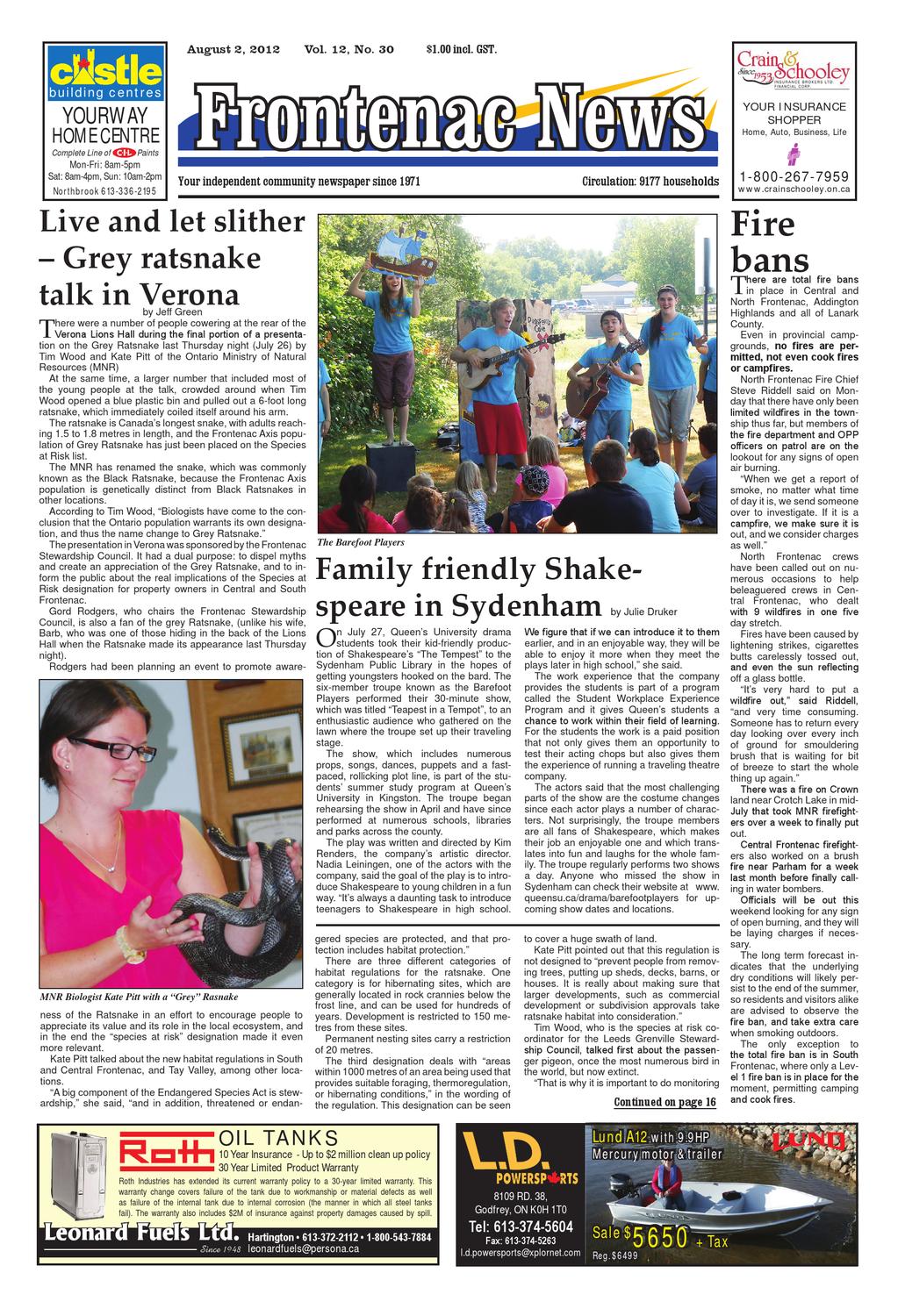 Vol.12 No.30 by Frontenac News PDFs have moved to Google Drive. Access