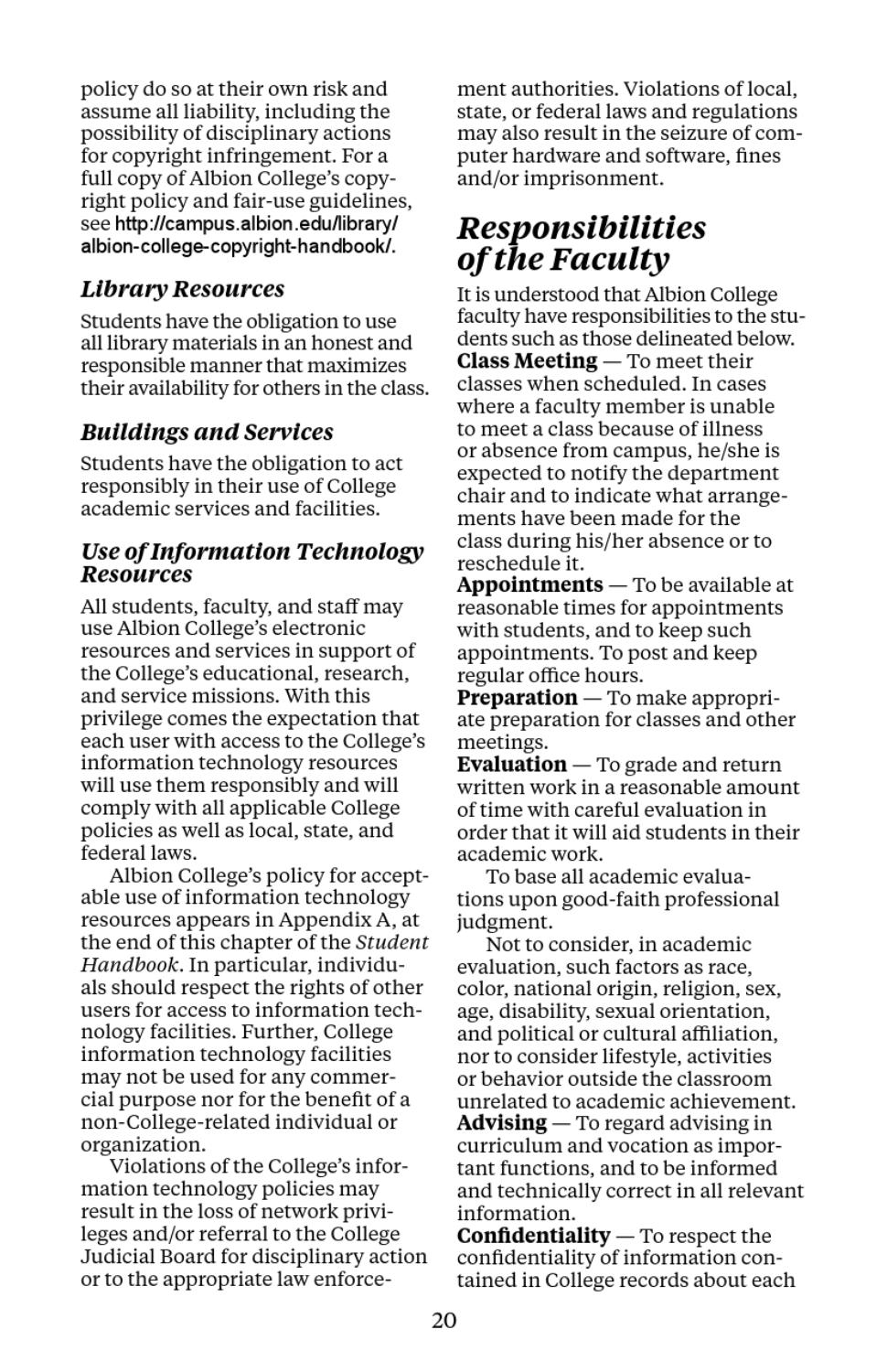 Albion College Student Handbook 201213 by Albion College Issuu