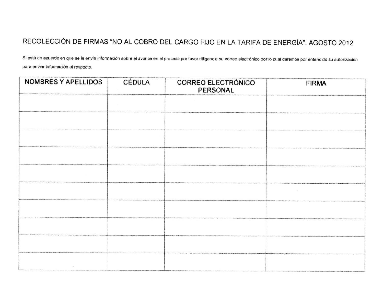 Formato Recolección Firmas Energía by Luis Fernando Niño Ospina - Issuu