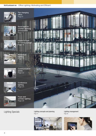 licht.de 灯饰目录 · licht.wissen 04 " 办公 灯饰 : Motivating and Efficient" 第 4 页