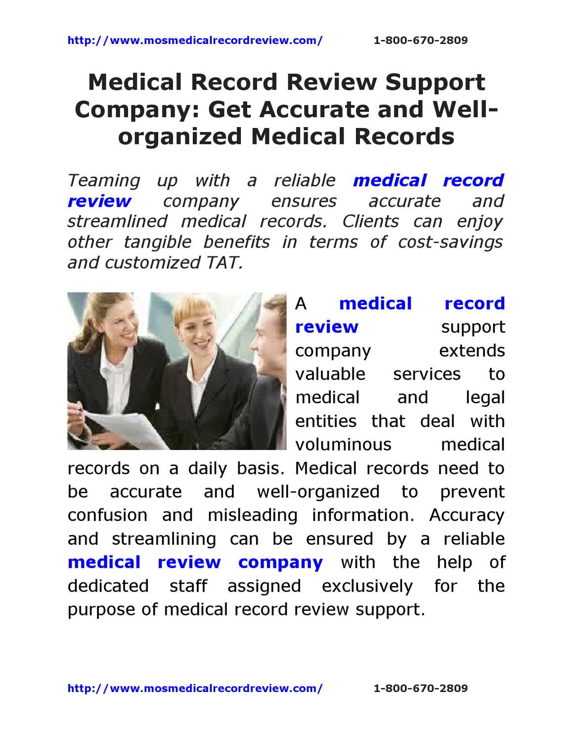 Medical Record Review Support Company Get Accurate and
