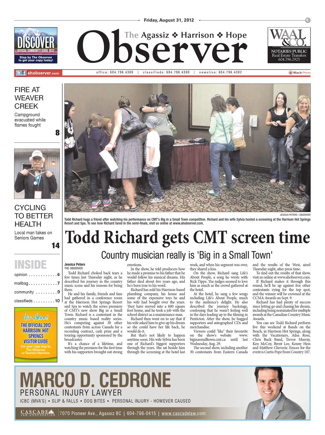 Agassiz Observer, August 31, 2012 by Black Press Media Group Issuu
