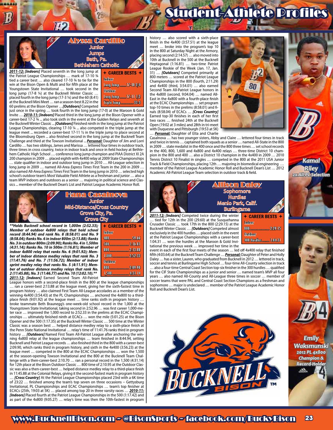 201213 Bucknell Cross Country/Track & Field Media Guide by Bucknell